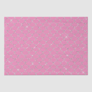 Papier Mousseline Sirène rose argenté