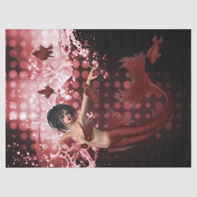 Papier Mousseline Sirène rouge (Recto)