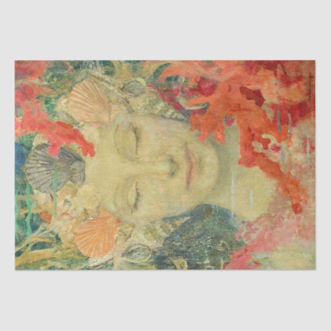 Papier Mousseline Sirène / Sirène Vintage Antique Découpage (Recto)