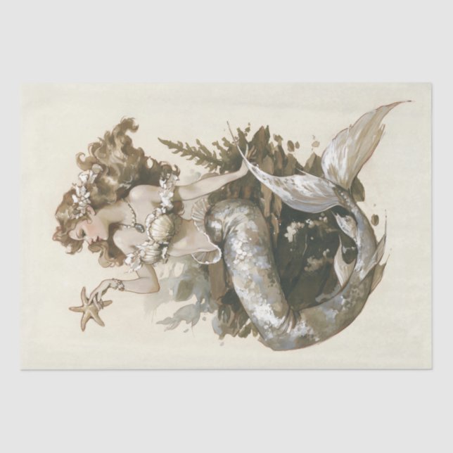 Papier Mousseline Sirène vintage (Recto)