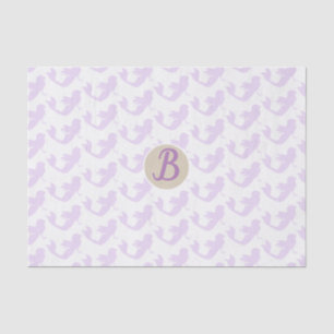 Papier Mousseline Sirène Violette Personnalisée avec Monogramme pour