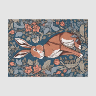 Papier Mousseline Sitting Hare William Morris Inspiré Floral