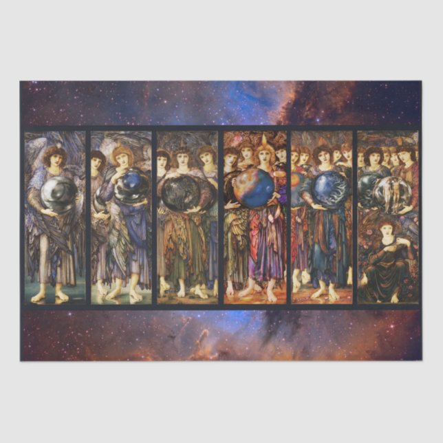 Papier Mousseline SIX JOURS D'ANGELS DE CRÉATION par Edward Burne Jo (Recto)