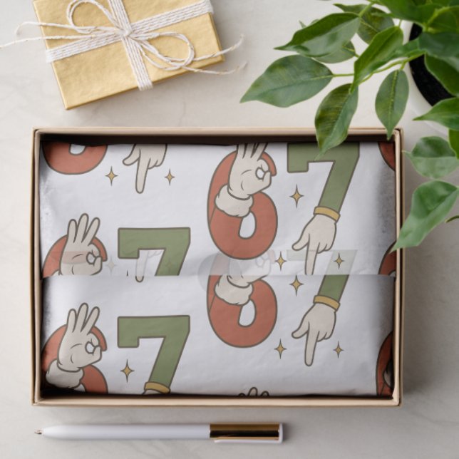 Papier Mousseline Six Seven 67 6 7 Christmas Santa Elf Meme (Cadeau)