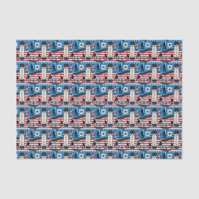 Papier Mousseline Skateboarding Patriotic USA (Recto)