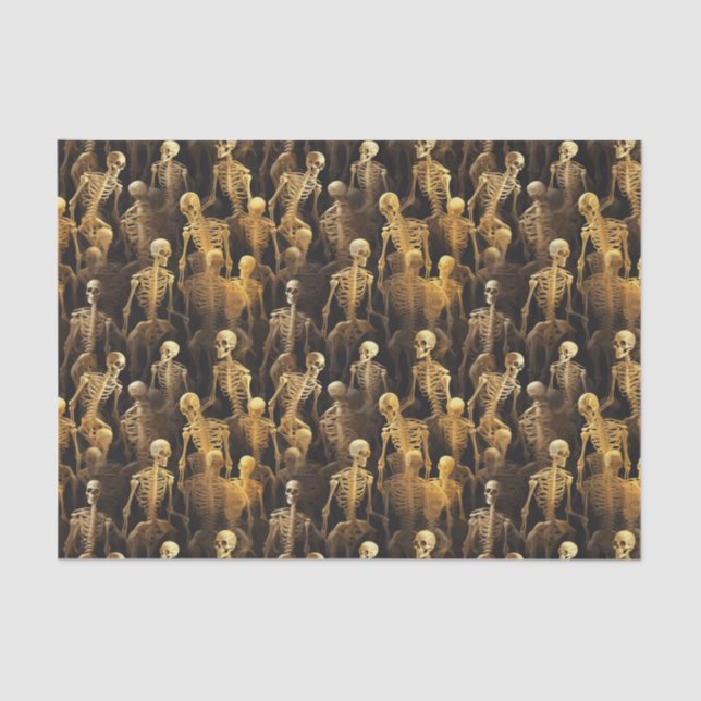 Papier Mousseline Skeletons déplaisants Halloween Découpage (Recto)