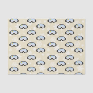 Papier Mousseline Ski Goggs Mountain View Flocs de neige off White