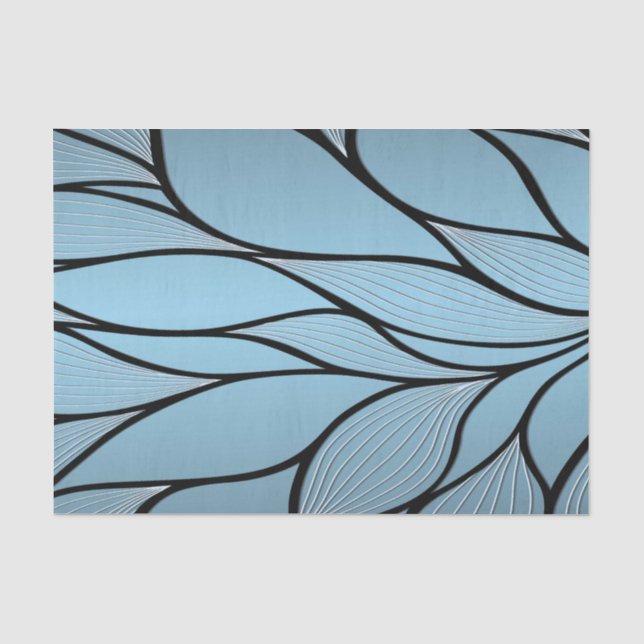 Papier Mousseline Sky Blue Hues Creative Leave Motif (Recto)