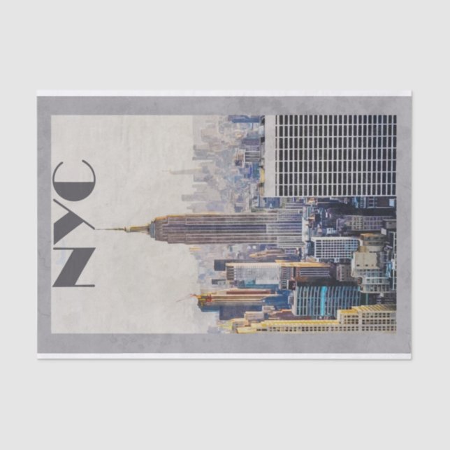 Papier Mousseline Skyline de New York (Recto)