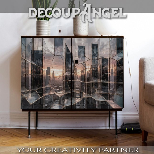 Papier Mousseline Skyline New York en ruines - Découpage - (Créateur téléchargé)