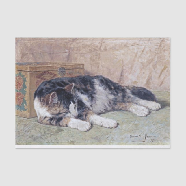 Papier Mousseline Sleepy Cat ・ Henriette Ronner-Knip (1821-1909) (Recto)