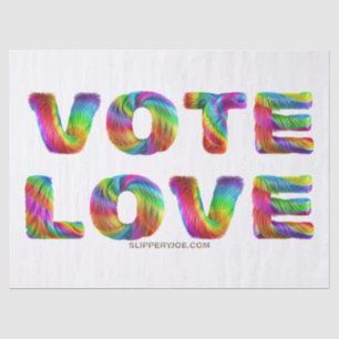 Papier Mousseline SlipperyJoe vote amour égalité fourrure de couleur