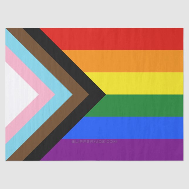 Papier Mousseline SlipperyJoe's Progress Pride Drapeaux gay cadeaux  (Recto)