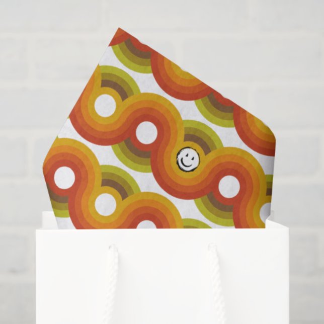 Papier Mousseline Smiley Vintage Retro Pattern No. 02 (Sac cadeau)