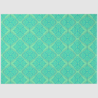 Papier Mousseline Smooth Arabesque - Motif géométrique Seafoam