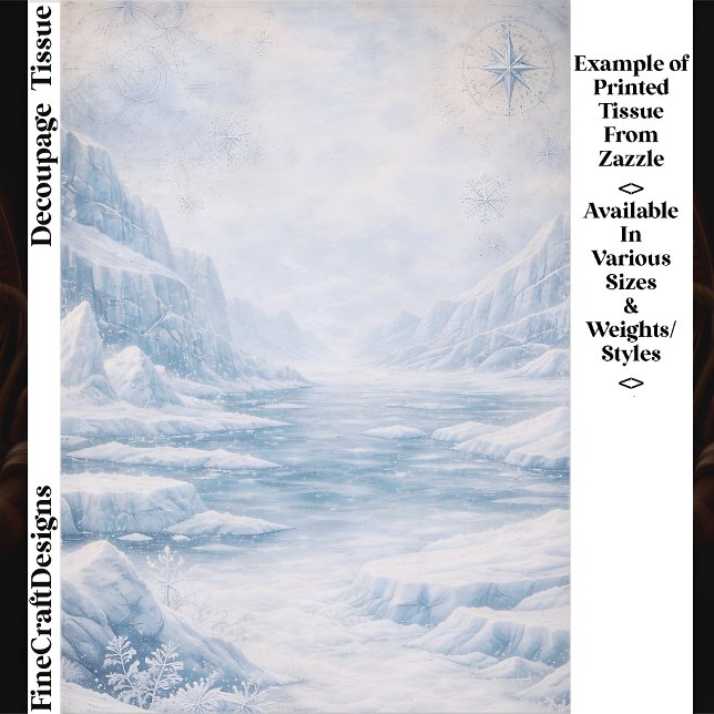 Papier Mousseline Snow Covered Arctic Landscape FG4 Decoupage (Créateur téléchargé)