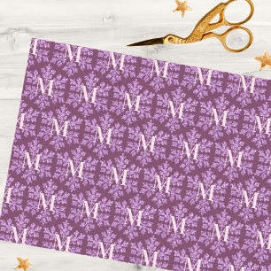Papier Mousseline Snowflake Plum Bling Russe Motif Monogramme