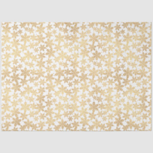 Papier Mousseline Snowflakes Gold Whimsical Elegant White Christmas