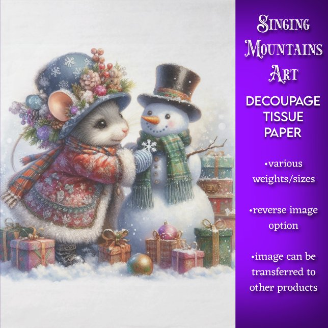 Papier Mousseline Snowman et la souris de Noël (Créateur téléchargé)