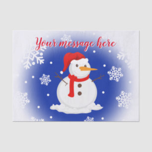 Papier Mousseline Snowman King Blue & Custom text