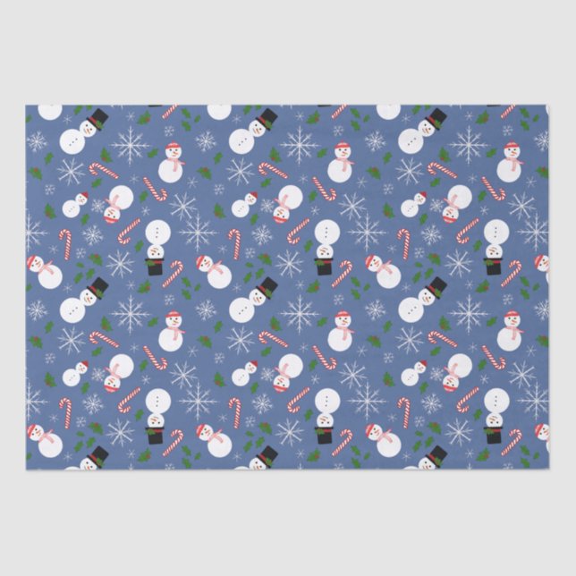 Papier Mousseline Snowman Snowflo hiver vacances Tissu papier (Recto)