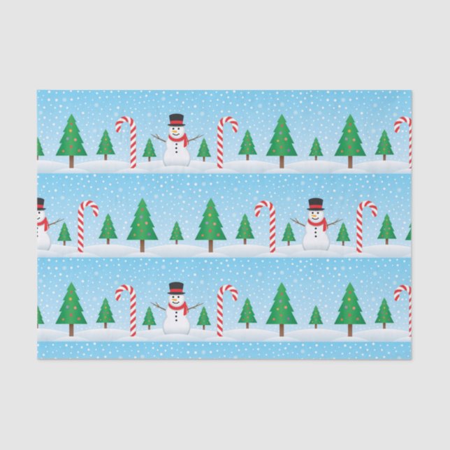 Papier Mousseline Snowman & Sucre de canne Winter Wonderland (Recto)