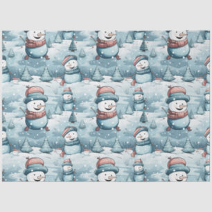 Papier Mousseline Snowmen, Snowflakes & Christmas Trees Noël