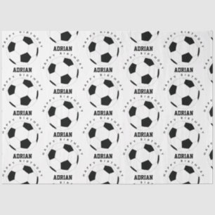 Papier Mousseline Soccer Ball Football Nom personnalisé Anniversaire