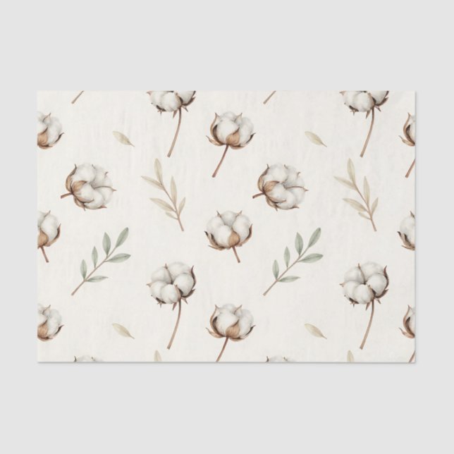 Papier Mousseline Soft Cotton Blossom Botanical Pattern (Recto)