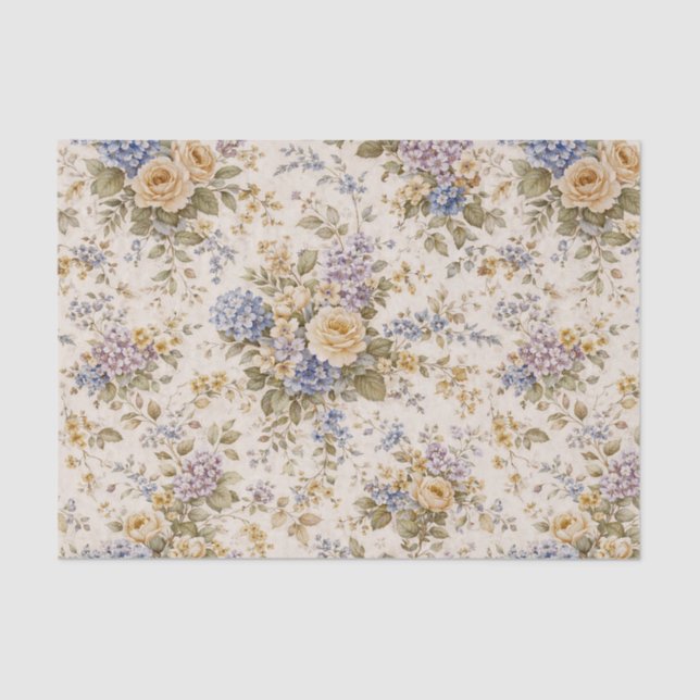 Papier Mousseline Soft Ivory Garden Bloom (Recto)