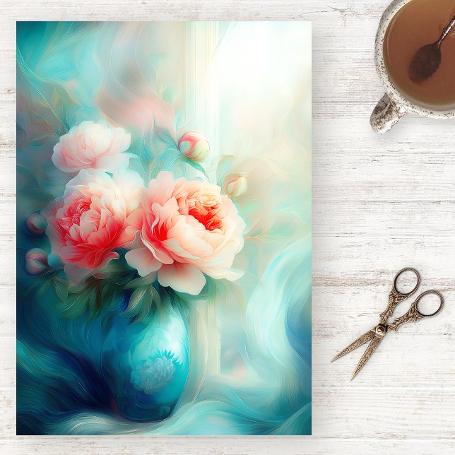 Papier Mousseline Soft Pastel Floral Watercolor Tissue Paper (Créateur téléchargé)