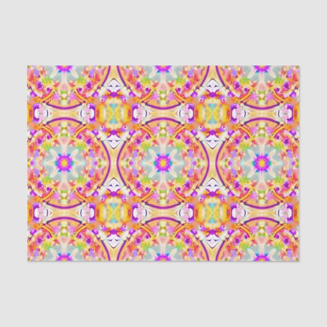 Papier Mousseline Soft Spring Pastels Tie Dye Motif (Recto)