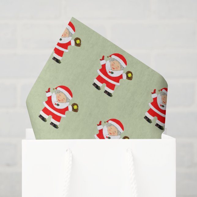 Papier Mousseline Softball de Noël Sportif (Sac cadeau)