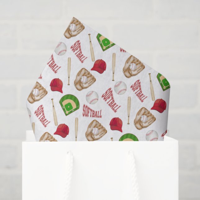 Papier Mousseline Softball Tissue Paper (Sac cadeau)