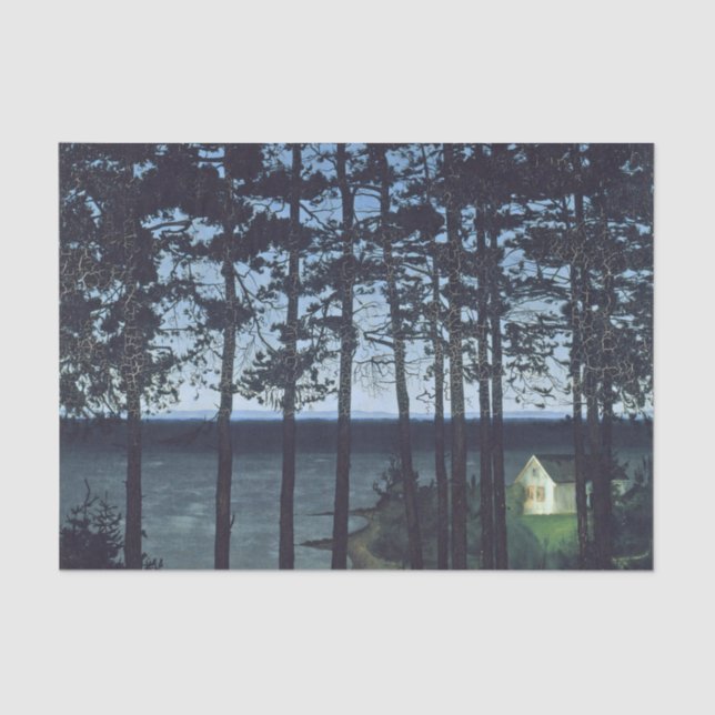 Papier Mousseline Sohlberg Fishermans Cottage Paysage Peinture (Recto)