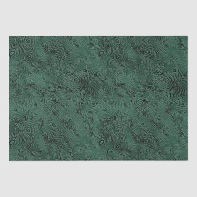 Papier Mousseline Soie Moire Petit Motif en Vert Forêt (Recto)