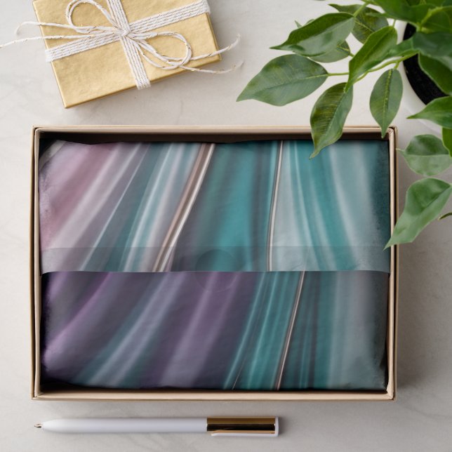 Papier Mousseline Soie sarcelle et rose (Cadeau)