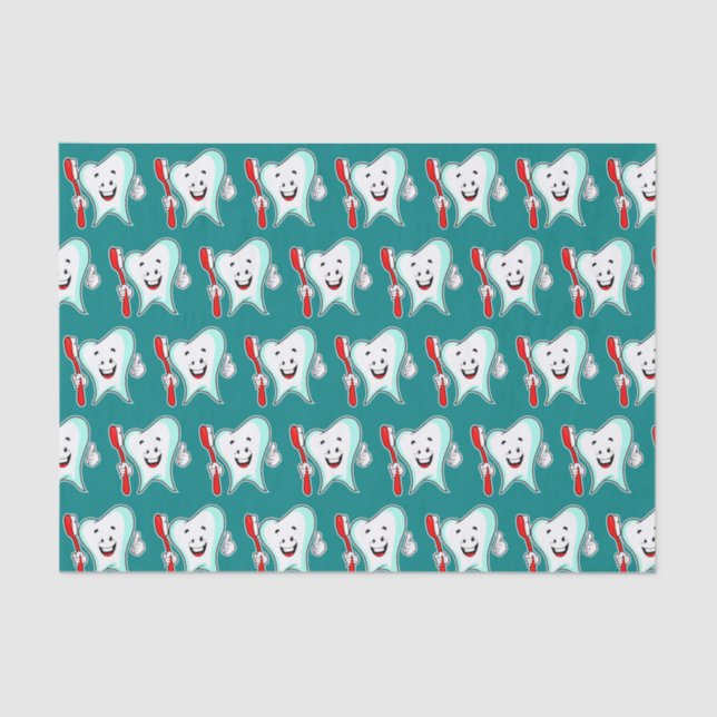 Papier Mousseline Soins dentaires Bonne dent avec Motif de brosse à  (Recto)