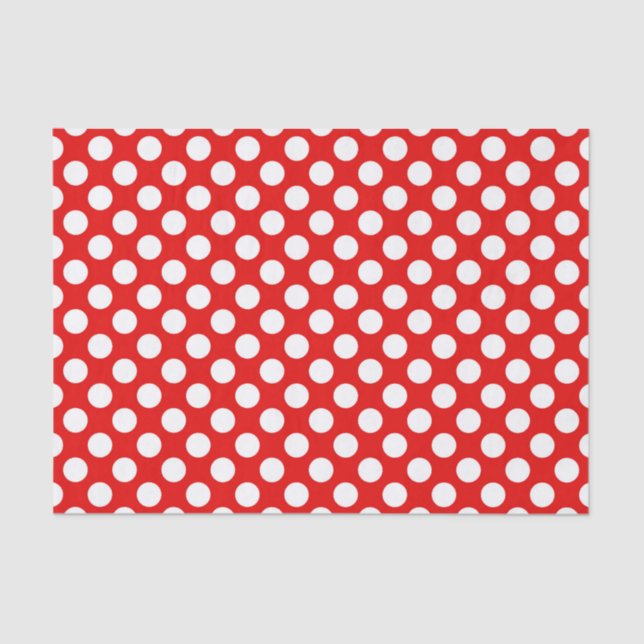 Papier Mousseline Soirée motif à pois blanc rouge mignon (Recto)