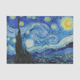 Papier Mousseline Soirée Van Gogh Starry. Impressionnisme art vintag