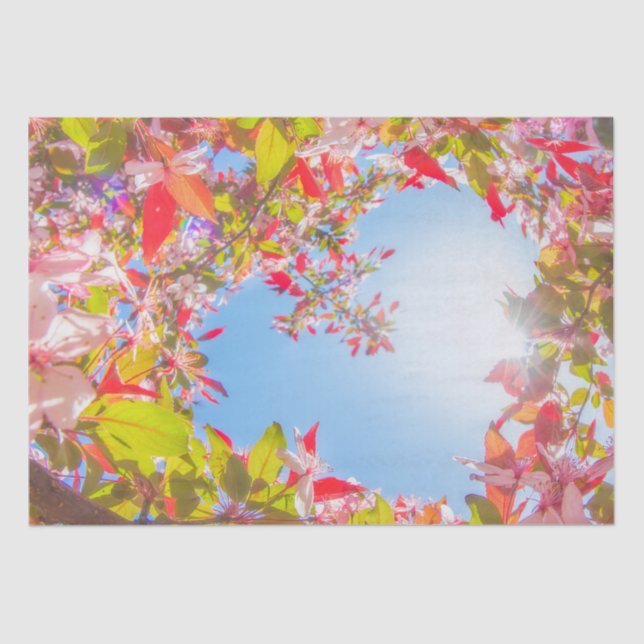 Papier Mousseline Sois ma Valentine Nature fleurit Coeur en fleurs (Recto)