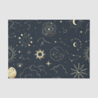 Soleil céleste et Lune éléments mystiques Tissu P