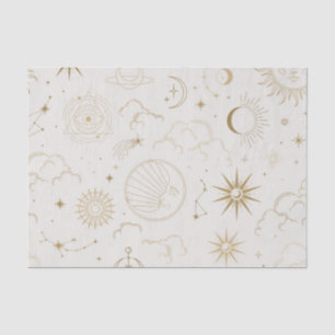 Papier Mousseline Soleil céleste et Lune éléments mystiques Tissu P