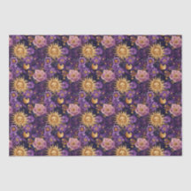 Soleil céleste violet et étoile