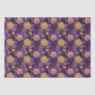 Papier Mousseline Soleil céleste violet et étoile