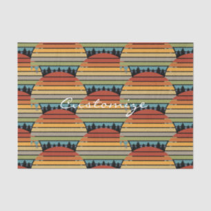 Papier Mousseline Soleil rayé multicolore avec arbres Thunder_Cove