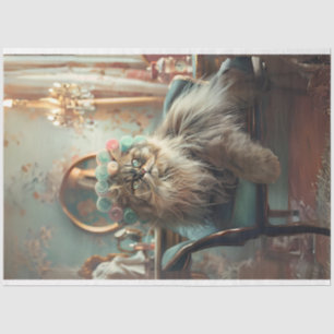 Papier Mousseline Sophistiqué Chat Pink Sage Salon Découpage