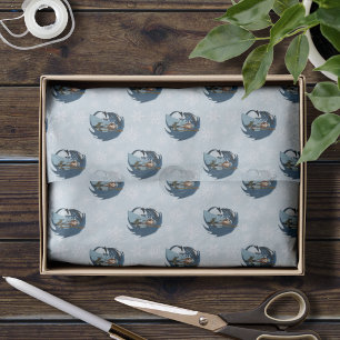 Papier Mousseline Sorcière du Dragon Bleu Flocons de Neige