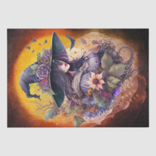 Papier Mousseline Sorcière florale mystique