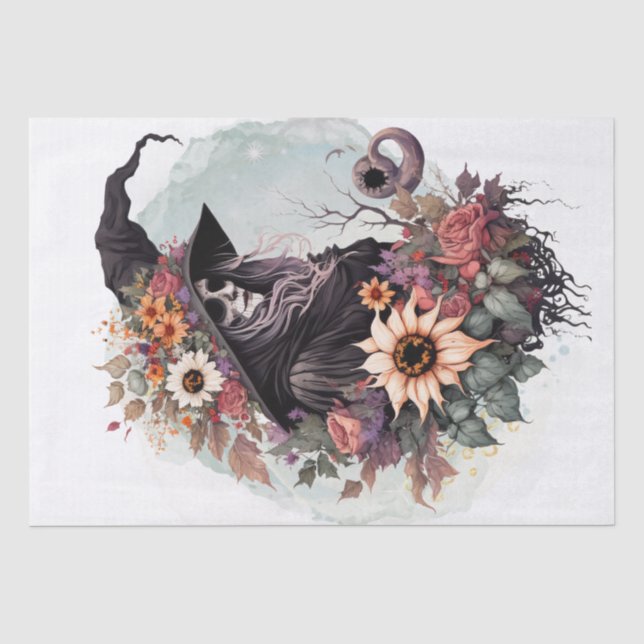 Papier Mousseline Sorcière florale mystique (Recto)